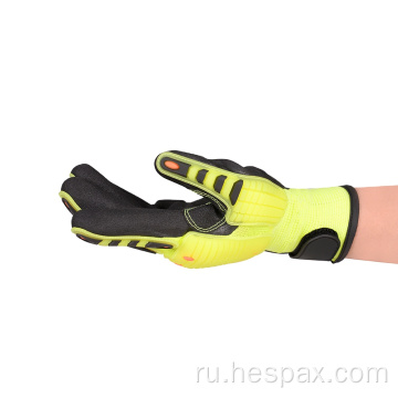 Hespax Industrial Wholesale Mechanic Anti -Impact TPR Gloves